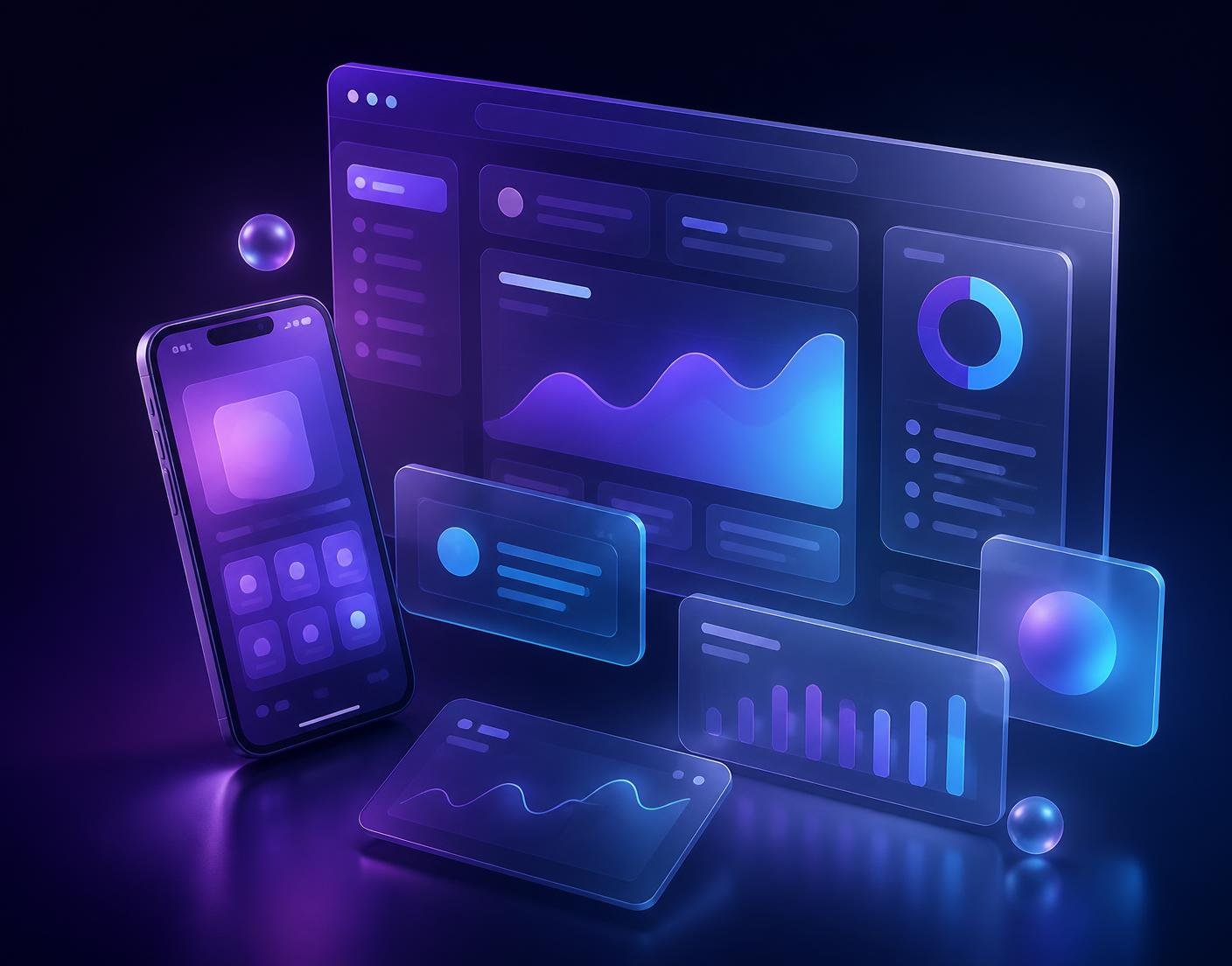 PAWANPRABHA INFOTECH web, app and dashboard product previews